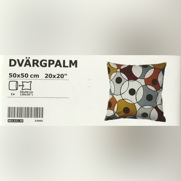 IKEA Dvargpalm Pillow Circles Multicolor MCM Abstract Boho COVER ONLY #0919242 - Picture 9 of 11